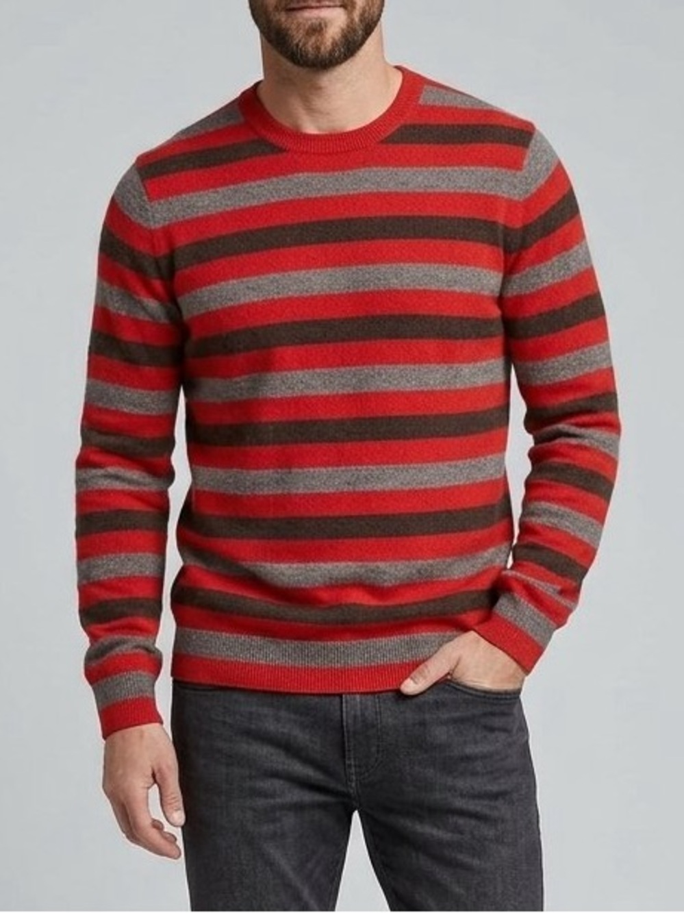 Banana Republic Wool Cashmere Blend ray Striped Crewneck Sweater Gorpcore Fall M